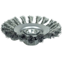 4″ Knot Wire Bevel Brush, .014″ Steel Fill, M10x1.50 Nut - Exact Tooling