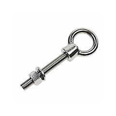 Fixed Lifting Eye Bolt: Without Shoulder, 600 lb Capacity, 5/16 ™ Thread, Grade 316 Stainless Steel Fully Threaded, 4″ Shank