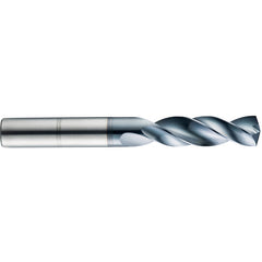 #33 Dia. × 1/8″ Shank × 5/8″ Flute Length × 2″ OAL, 3xD, 145°, TC, 2 Flute, External, Round Solid Carbide Drill - Exact Tooling