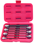 7 Piece - 1/8; 5/32; 3/16; 7/32; 5/16; 3/8 - 3/8" Drive - Hex Socket Set - Exact Tooling