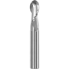 Ball End Mill: 0.1181″ Dia, 0.315″ LOC, 2 Flute, Solid Carbide ZrN Coated