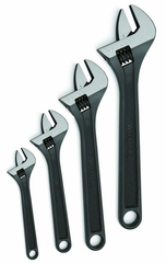 4 Piece Black Adjustable Wrench Set - Exact Tooling