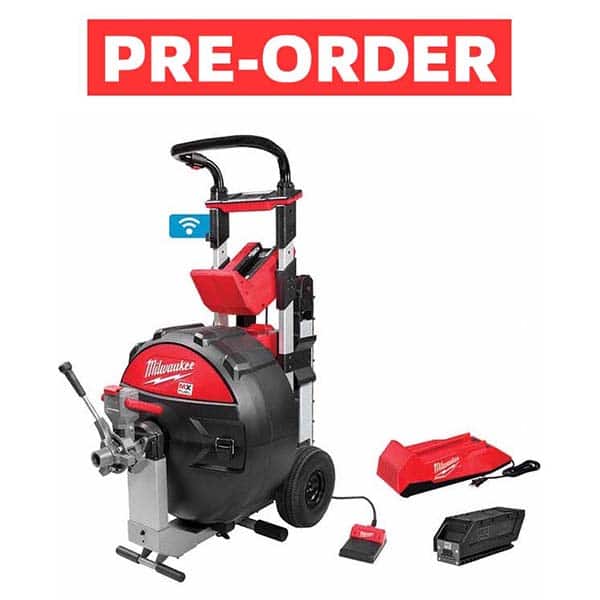 Milwaukee Tool - Electric & Gas Drain Cleaning Machines Type of Power: Cordless For Minimum Pipe Size: 3 (Inch) - Exact Tooling
