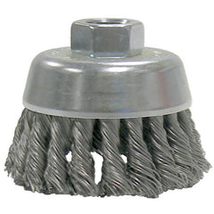 2-3/4″ Single Row Knot Wire Cup Brush, .020″ Steel Fill, M14 × 2.0 Nut - Exact Tooling