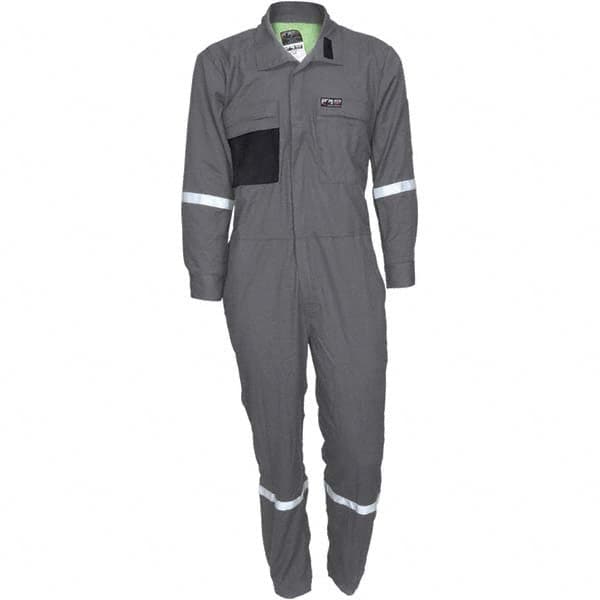 MCR Safety - Size 40 Regular Gray ASTM F1506 8.9 Cal/Cm2 CAT2 NFPA 2112 UL Certified NFPA 70E Flame Resistant/Retardant Coveralls - Exact Tooling