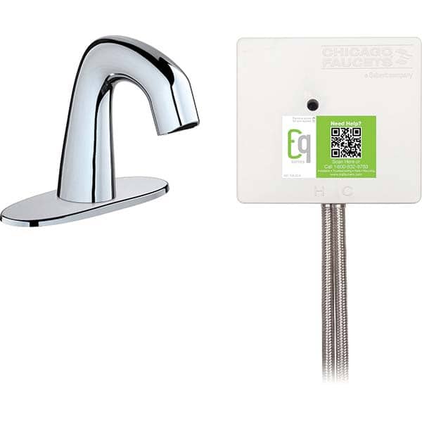 Chicago Faucets - Electronic & Sensor Faucets; Type: Sensor ; Style: Internal Temperature Control Mixer ; Type of Power: Battery ; Spout Type: Standard ; Mounting Centers: Center Hole (Inch); Finish/Coating: None - Exact Tooling