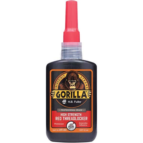 GorillaPro - 50 mL Bottle, Red, High Strength Threadlocker - Exact Tooling