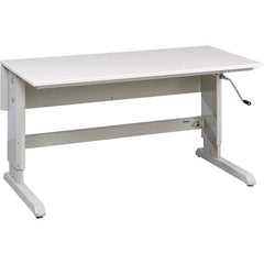 Treston - Stationary Work Benches, Tables Type: Laminate Top Crank Table Top Material: Laminate - Exact Tooling