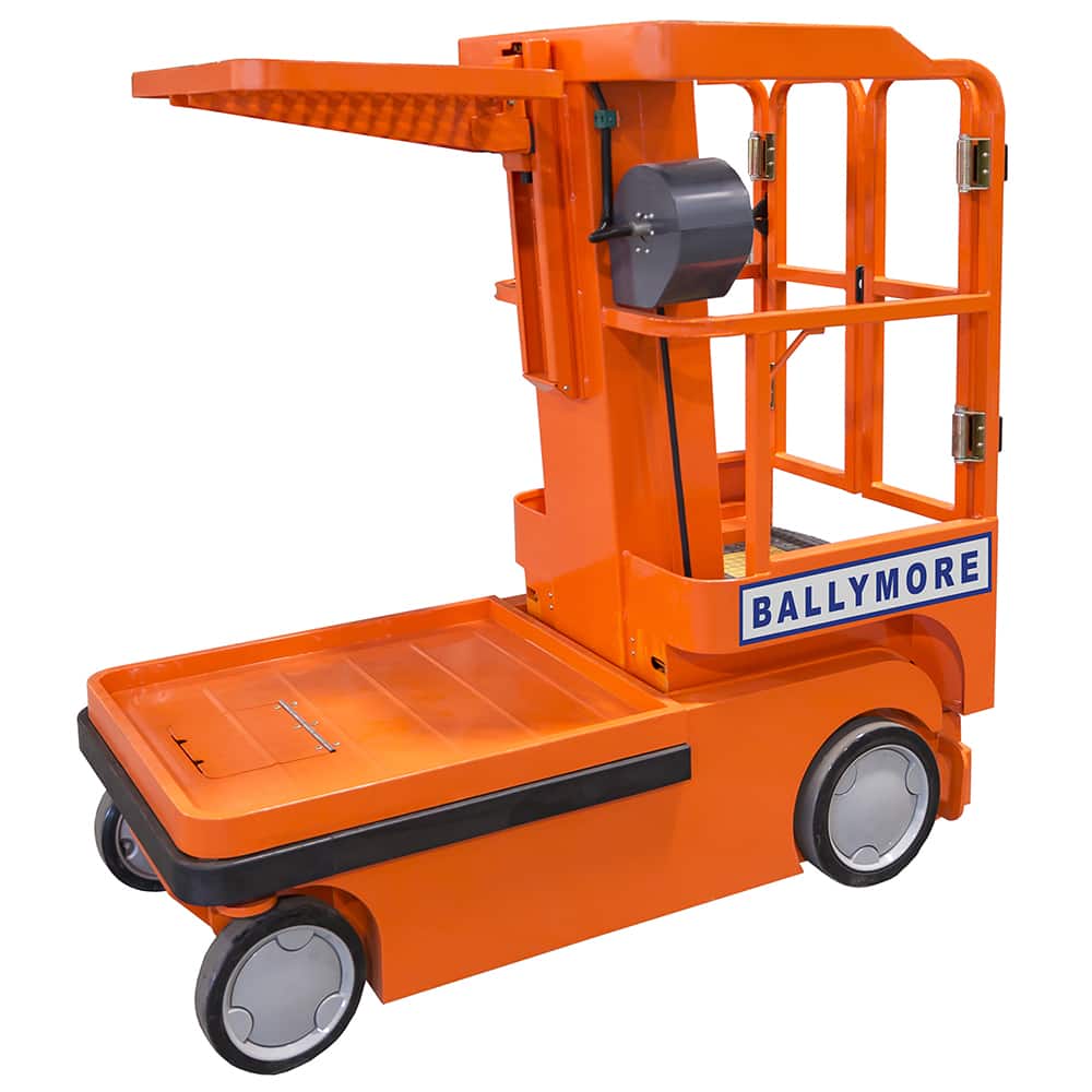 Ballymore - Cherry Pickers (Personal Lifts); Type: Order Picker ; Type of Power: Battery Powered ; Maximum Capacity (Lb.): 750.00 ; Maximum Height (Feet): 116.00 ; Additional Information: 300 Lbs - Exact Tooling