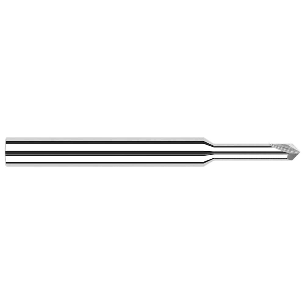 Harvey Tool - 1/32" Diam 60°/120° 2-Flute Single End Solid Carbide Chamfer Mill - Exact Tooling