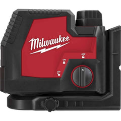Milwaukee Tool - Laser Levels; Level Type: Cross Line & Plumb Points ; Maximum Measuring Range (Feet): 100 ; Number of Beams: 2 ; Beam Color: Green ; Accuracy: 0.125" ; Description: The MILWAUKEE? USB Rechargeable Green Cross Line & Plumb Points Laser of - Exact Tooling