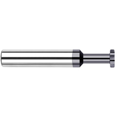 Harvey Tool - 1/8" Cut Diam, 0.5mm Cut Width, 1/8" Shank, Straight-Tooth Woodruff Keyseat Cutter - Exact Tooling
