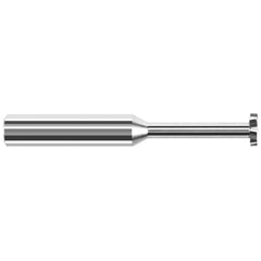 Harvey Tool - 1/4" Cut Diam, 1/16" Cut Width, 1/4" Shank, Staggered-Tooth Woodruff Keyseat Cutter - Exact Tooling