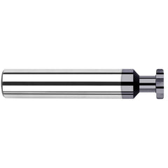 Harvey Tool - 1/4" Cut Diam, 3/32" Cut Width, 1/4" Shank, Straight-Tooth Woodruff Keyseat Cutter - Exact Tooling