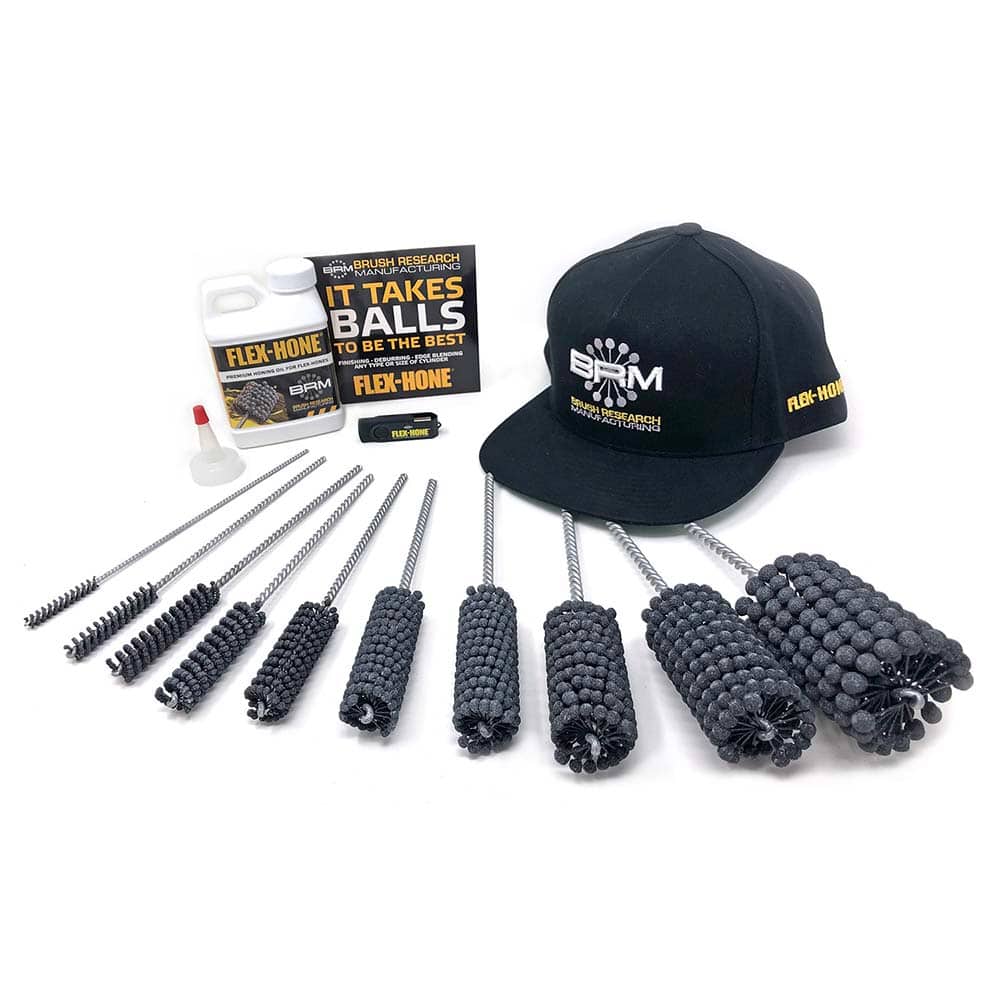 Brush Research Mfg. - Flexible Hones; Minimum Bore Diameter (Inch): 1/4 ; Minimum Bore Diameter (Decimal Inch): 0.2500 ; Minimum Bore Diameter (mm): 6.400 ; Maximum Bore Diameter (Decimal Inch): 2.0000 ; Maximum Bore Diameter (Inch): 2 ; Maximum Bore Dia - Exact Tooling