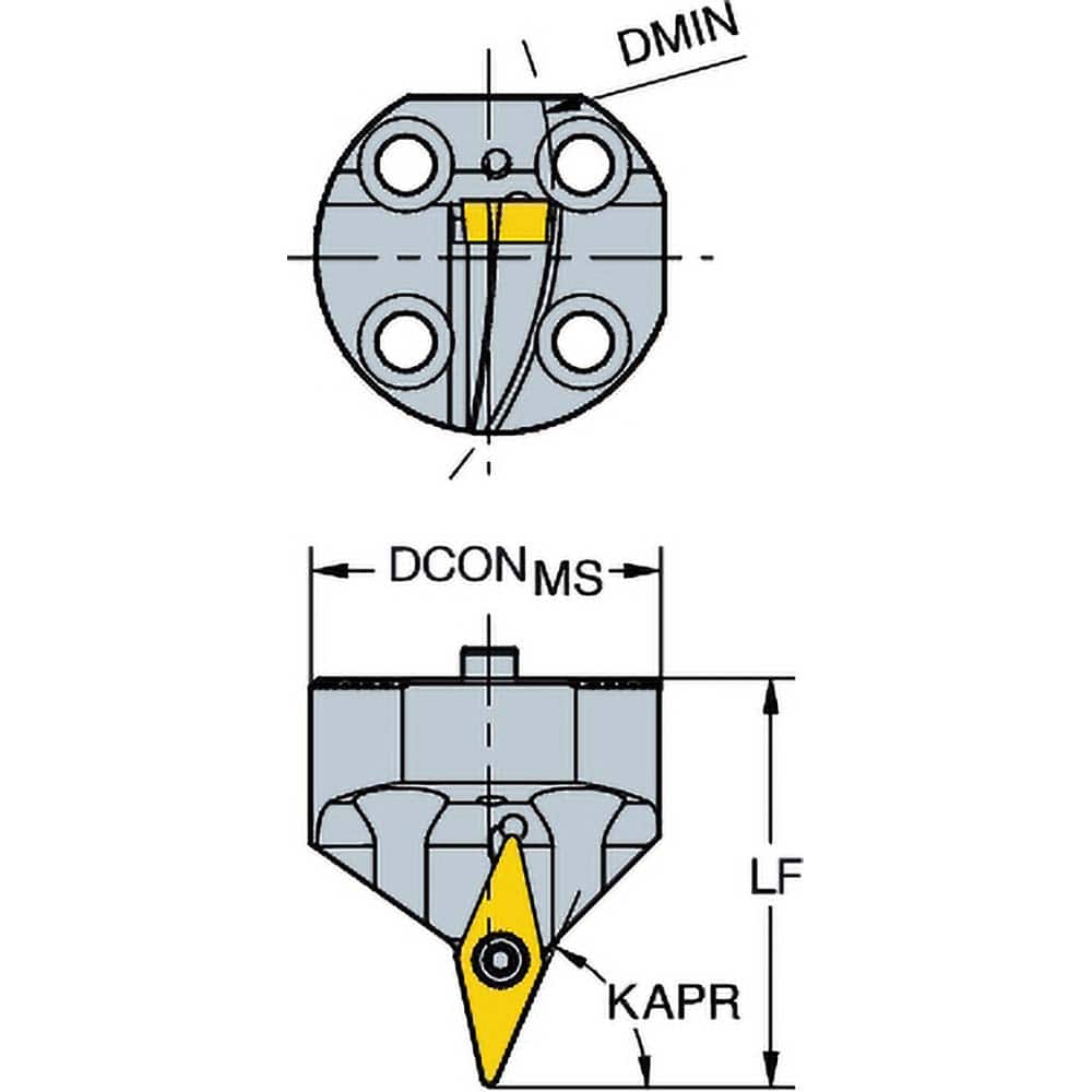 Sandvik Coromant - Modular Grooving Cutting Unit Heads; System Size: 40 ; Series Name: CoroMill 107 ; Cutting Direction: Right Hand ; Modular Head Style: Cutting Head ; Insert Style: VBMT ; Head Length/Projection (mm): 45.00 - Exact Tooling
