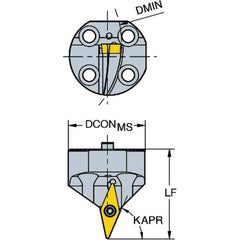 Sandvik Coromant - Modular Grooving Cutting Unit Heads; System Size: 40 ; Series Name: CoroMill 107 ; Cutting Direction: Right Hand ; Modular Head Style: Cutting Head ; Insert Style: VBMT ; Head Length/Projection (mm): 45.00 - Exact Tooling