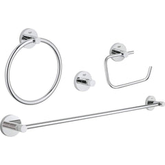 Grohe - Washroom Shelves, Soap Dishes & Towel Holders; Type: 4-in-1 Accessory Set ; Material: Metal ; Length (Inch): 26 ; Width (Inch): 7.5 ; Depth (Inch): 2.36 ; Finish/Coating: Chrome - Exact Tooling