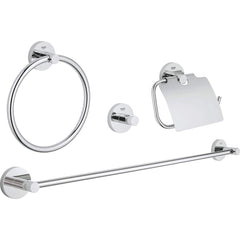 Grohe - Washroom Shelves, Soap Dishes & Towel Holders; Type: 4-in-1 Accessory Set ; Material: Metal ; Length (Inch): 23.6220 ; Width (Inch): 7 ; Depth (Inch): 2.3622 ; Finish/Coating: Chrome - Exact Tooling
