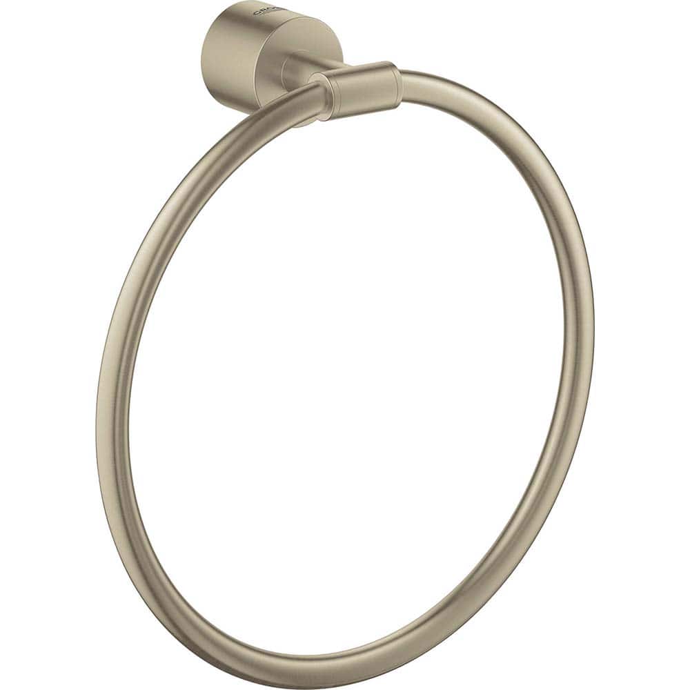 Grohe - Washroom Shelves, Soap Dishes & Towel Holders; Type: Towel Ring ; Material: Metal ; Length (Inch): 8.43 ; Width (Inch): 2-5/8 ; Depth (Inch): 2.71654 ; Finish/Coating: Brushed; Nickel - Exact Tooling
