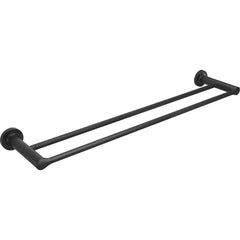 American Standard - Washroom Shelves, Soap Dishes & Towel Holders; Type: Double Towel Bar ; Material: Metal ; Length (Inch): 24 ; Width (Inch): 2 ; Depth (Inch): 5.25 ; Finish/Coating: Matte Black - Exact Tooling
