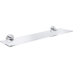 Grohe - Washroom Shelves, Soap Dishes & Towel Holders; Type: Glass Shelf ; Material: Glass/Metal ; Length (Inch): 20.75 ; Width (Inch): 14.75 ; Depth (Inch): 5.70866 ; Finish/Coating: Chrome; Clear - Exact Tooling