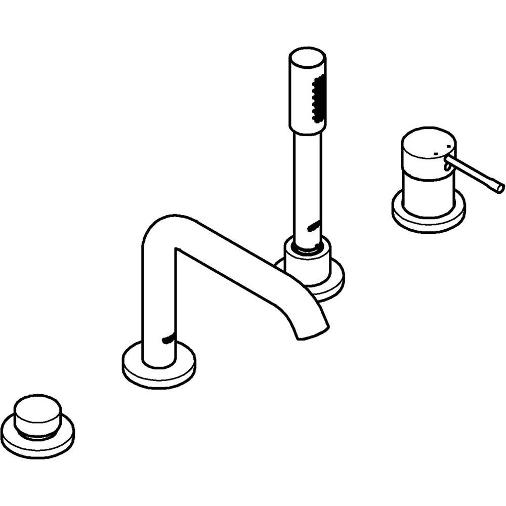 Grohe - Tub & Shower Faucets; Type: Tub Faucet with personal shower ; Style: Essence New ; Design: Ceramic Mixing Cartridge ; Material: Brass ; Handle Type: Lever ; Handle Material: Metal - Exact Tooling