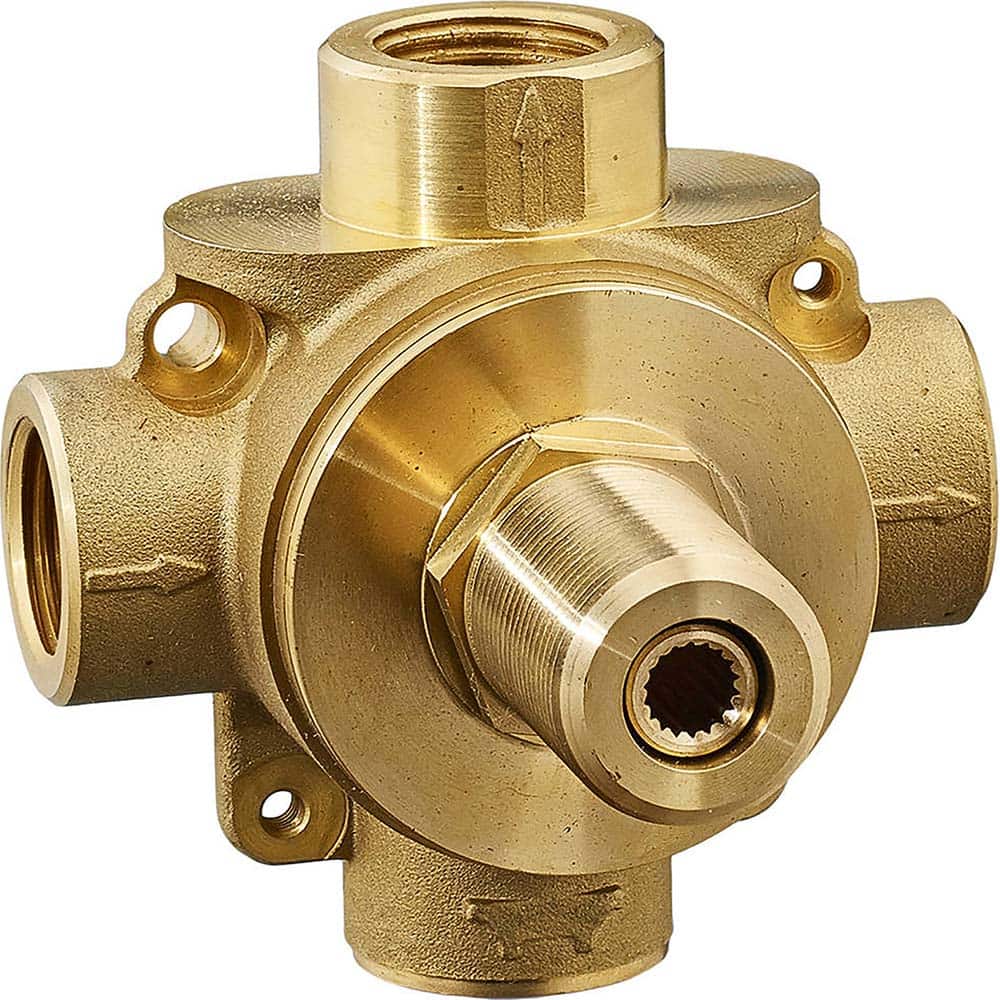 American Standard - Tub & Shower Faucets; Type: Rough-in valve ; Style: Not applicable ; Design: 3-Way ; Material: Brass ; Handle Type: No handle ; Handle Material: Non-Metallic - Exact Tooling