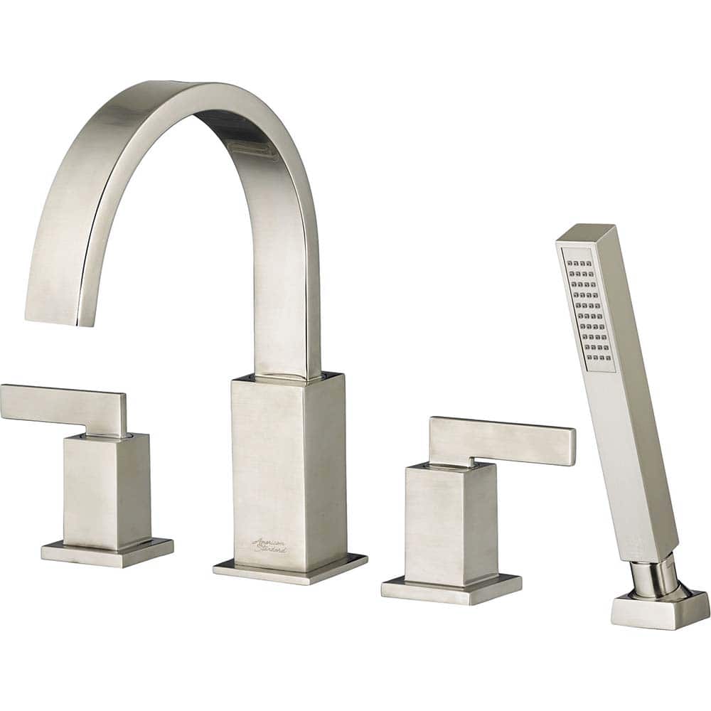 American Standard - Tub & Shower Faucets; Type: Tub Faucet with personal shower ; Style: Times Square ; Design: Ceramic Mixing Cartridge ; Material: Brass ; Handle Type: Lever ; Handle Material: Metal - Exact Tooling