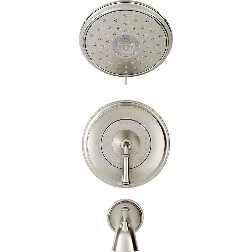 American Standard - Tub & Shower Faucets; Type: Tub and Shower Trim ; Style: Delancey ; Design: Ceramic Mixing Cartridge ; Material: Metal ; Handle Type: Lever ; Handle Material: Metal - Exact Tooling