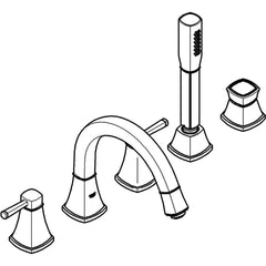 Grohe - Tub & Shower Faucets; Type: Tub Faucet with personal shower ; Style: Grandera ; Design: Ceramic Mixing Cartridge ; Material: Brass ; Handle Type: Lever ; Handle Material: Metal - Exact Tooling