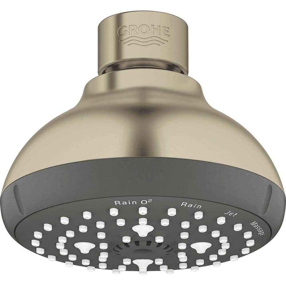 Grohe - Shower Heads & Accessories; Type: Shower Head ; Material: Metal ; GPM: 1.75 ; Face Diameter: 4 (Inch); Finish/Coating: Brushed; Nickel ; Settings: Spray, Pulse, Combination Pulse-Massage - Exact Tooling