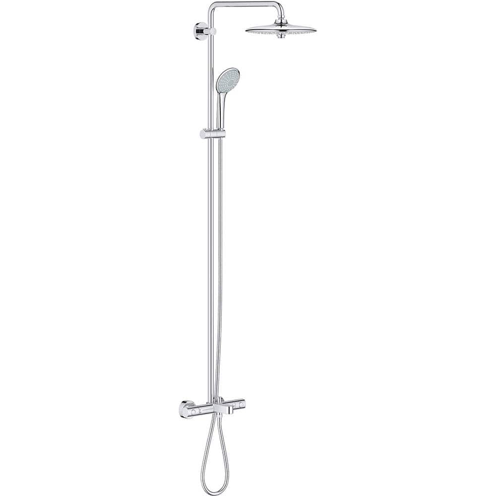 Grohe - Shower Heads & Accessories; Type: 2-in-1 ; Material: Metal ; GPM: 2.50 ; Face Diameter: 10.25 (Inch); Finish/Coating: Polished Chrome ; Settings: Spray, Pulse, Combination Pulse-Massage - Exact Tooling