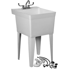 Fiat Products - Sinks; Type: Laundry Tub ; Outside Length: 23.875 (Inch); Outside Length: 23.875 (Decimal Inch); Outside Width: 20.000 (Decimal Inch); Outside Width: 20 (Inch); Outside Height: 33.6875 (Decimal Inch) - Exact Tooling