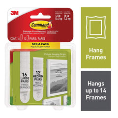 3M - All-Purpose & Utility Hooks; Type: Strips ; Color: White - Exact Tooling