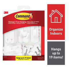3M - All-Purpose & Utility Hooks; Type: Hooks Kit ; Material: Plastic ; Color: White ; Material: Plastic - Exact Tooling