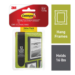 3M - All-Purpose & Utility Hooks; Type: Strips ; Overall Length (Inch): 3-21/32 ; Color: Black ; Overall Width: 0.75 ; Width (Inch): 0.75 - Exact Tooling