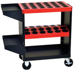 Tool Storage Cart - Holds 48 Pcs. 40 Taper - Black/Red - Exact Tooling
