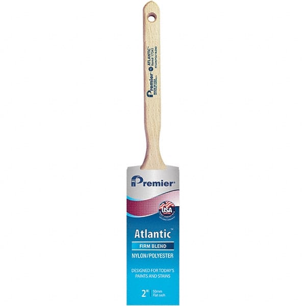 Premier Paint Roller - 2" Tapered Nylon/Polyester Sash Brush - 2-11/16" Bristle Length, 7" Wood Sash Handle - Exact Tooling
