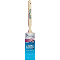 Premier Paint Roller - 2" Tapered Nylon/Polyester Sash Brush - 2-11/16" Bristle Length, 7" Wood Sash Handle - Exact Tooling