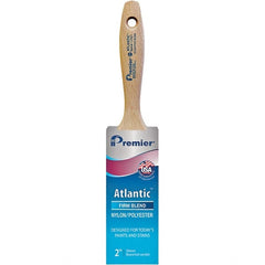 Premier Paint Roller - 2" Tapered Nylon/Polyester Varnish Brush - 2-11/16" Bristle Length, 5-1/4" Wood Beavertail Handle - Exact Tooling