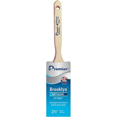 Premier Paint Roller - 2-1/2" Tapered Polyester Sash Brush - 2-15/16" Bristle Length, 7-1/2" Wood Sash Handle - Exact Tooling
