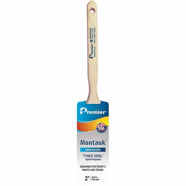 Premier Paint Roller - 2" Tapered Nylon/Polyester Sash Brush - 2-11/16" Bristle Length, 7" Wood Sash Handle - Exact Tooling