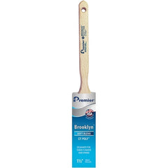 Premier Paint Roller - 1-1/2" Tapered Polyester Sash Brush - 2-7/16" Bristle Length, 7" Wood Sash Handle - Exact Tooling
