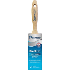 Premier Paint Roller - 2" Tapered Polyester Varnish Brush - 2-11/16" Bristle Length, 5-1/4" Wood Beavertail Handle - Exact Tooling