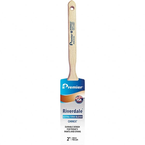 Premier Paint Roller - 2" Tapered Nylon Sash Brush - 2-11/16" Bristle Length, 7" Wood Sash Handle - Exact Tooling
