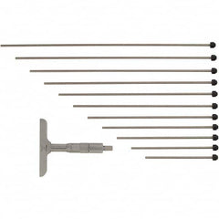 Mitutoyo - Mechanical Depth Micrometers Minimum Measurement (Decimal Inch): 0 Maximum Measurement (Decimal Inch): 12 - Exact Tooling
