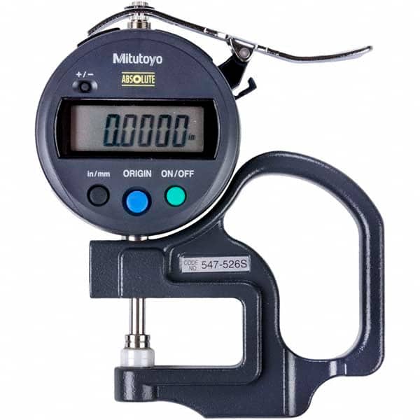 Mitutoyo - Electronic Thickness Gages Minimum Measurement (Decimal Inch): 0 Maximum Measurement (Decimal Inch): 0.4700 - Exact Tooling