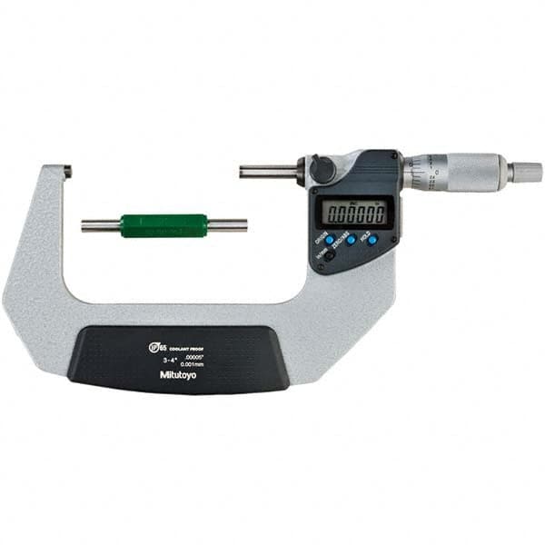 Mitutoyo - Electronic Outside Micrometers Type: Coolant-proof Minimum Measurement (Decimal Inch): 3.0000 - Exact Tooling