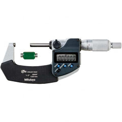 Mitutoyo - Electronic Outside Micrometers Type: Coolant-proof Minimum Measurement (Decimal Inch): 1.0000 - Exact Tooling